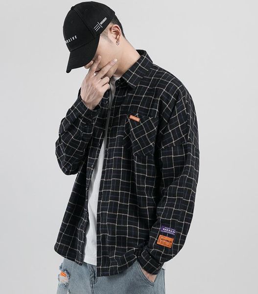 f275 shirt men 2019 autumn new plaid cardigan lapel single breasted long sleeve shirt ing, White;black
f275 shirt men 2019 autumn new plaid cardigan lapel single breasted long sleeve shirt ing, White;black