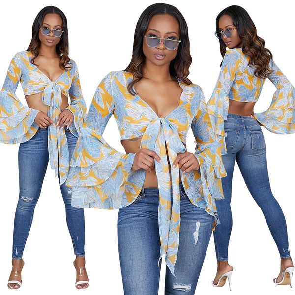 fashion printed lantern sleeve chest bow chiffon shirt women's blouses shirts summer women's shirts, White
fashion printed lantern sleeve chest bow chiffon shirt women's blouses shirts summer women's shirts, White