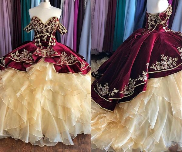 gold embroidery ball gown quinceanera prom dresses 2022 off the shoulder velvet patterned designer princess burgundy evening formal pageant, Blue;red
gold embroidery ball gown quinceanera prom dresses 2022 off the shoulder velvet patterned designer princess burgundy evening formal pageant, Blue;red
