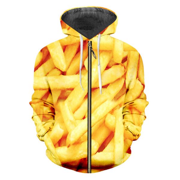 wholesale- fashion womens/mens french fries funny 3d print zipper jumper sweatshirt hoodies xs018, Black;brown
wholesale- fashion womens/mens french fries funny 3d print zipper jumper sweatshirt hoodies xs018, Black;brown