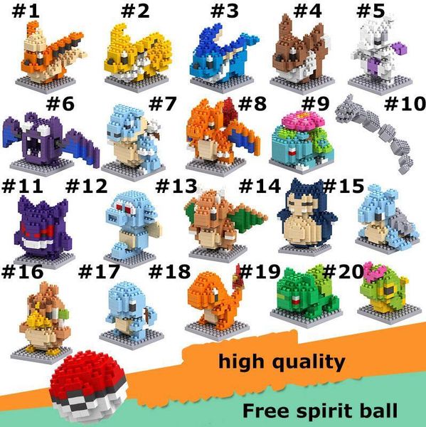 LOZ DIAMOND BLOCKS Toy Super Heroes Pikachu в коробке 7,5 см для родителей и детей Развивающие игры DIY с