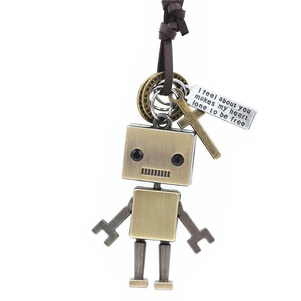 chains dgw jewelry robot charm necklaces & pendants kolye, vintage leather necklace men collier femme drop, Silver
chains dgw jewelry robot charm necklaces & pendants kolye, vintage leather necklace men collier femme drop, Silver