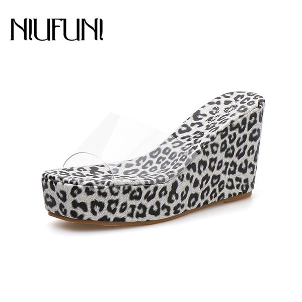 leopard wedge transparent peep toe women's slippers sandals platform high heels clear slides woman beach shoes size 34-40, Black
leopard wedge transparent peep toe women's slippers sandals platform high heels clear slides woman beach shoes size 34-40, Black