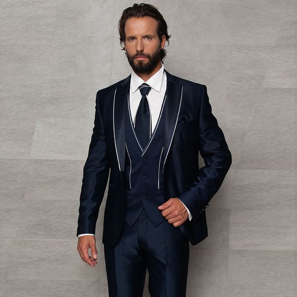 2019 navy blue designer mens suits one button groomsmen wedding tuxedos notched lapel groom suit with jacket vest and pants prom blazers, Black;gray
2019 navy blue designer mens suits one button groomsmen wedding tuxedos notched lapel groom suit with jacket vest and pants prom blazers, Black;gray