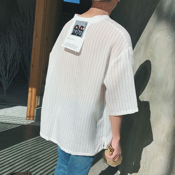 2020 summer new youth popular loose stripes men's v-neck 3/4 sleeve t-shirt fashion casual wild pullover white m-xl, White;black
2020 summer new youth popular loose stripes men's v-neck 3/4 sleeve t-shirt fashion casual wild pullover white m-xl, White;black