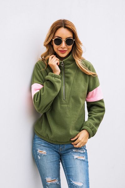 2019 white front zipper pullover autumn amy green women fleece tunic long sleeve fashion warm fleece sweatshirts winter navy soft outwear, Black
2019 white front zipper pullover autumn amy green women fleece tunic long sleeve fashion warm fleece sweatshirts winter navy soft outwear, Black