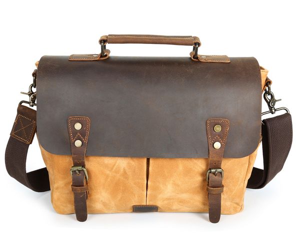 nesitu vintage yellow grey coffee crazy horse leather wax canvas a4 men briefcase women shoulder messenger bag portfolio m5313
nesitu vintage yellow grey coffee crazy horse leather wax canvas a4 men briefcase women shoulder messenger bag portfolio m5313