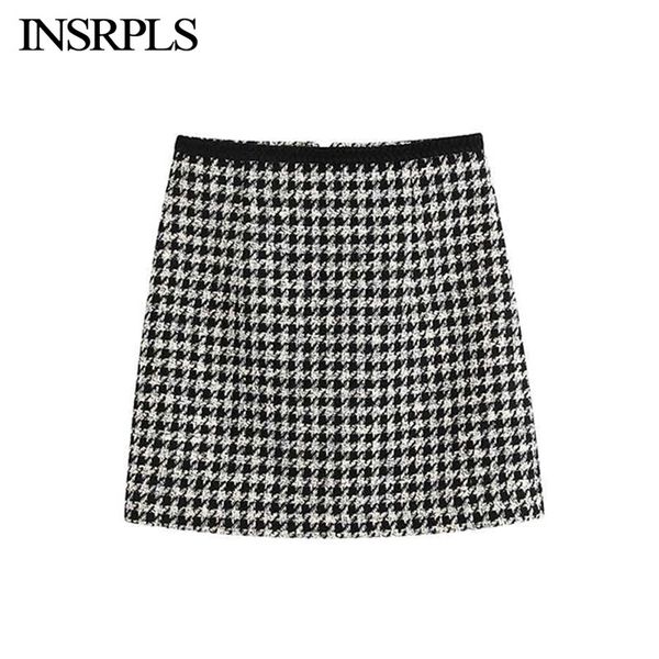 skirts insrpls women vintage stylish office wear houndstooth tweed mini skirt a line back zipper female chic faldas mujer, Black
skirts insrpls women vintage stylish office wear houndstooth tweed mini skirt a line back zipper female chic faldas mujer, Black