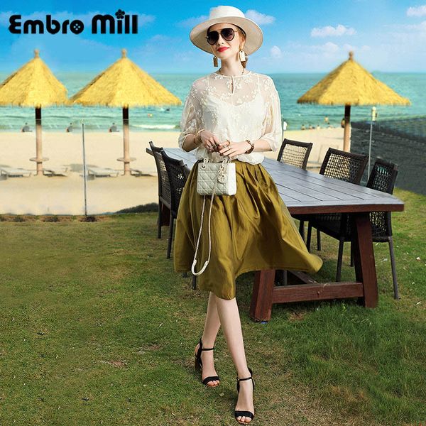 two piece dress summer street style two-piece set white embroidered silk + high waist fashion green lady skirt s-xl
two piece dress summer street style two-piece set white embroidered silk + high waist fashion green lady skirt s-xl