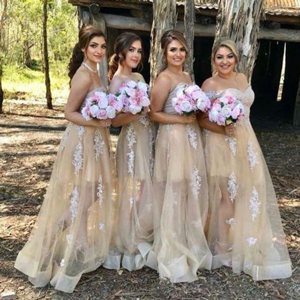 pretty lace appliqued bridesmaid dresses a line sweetheart neck country maid of honor gowns floor length tulle wedding guest dress, White;pink
pretty lace appliqued bridesmaid dresses a line sweetheart neck country maid of honor gowns floor length tulle wedding guest dress, White;pink
