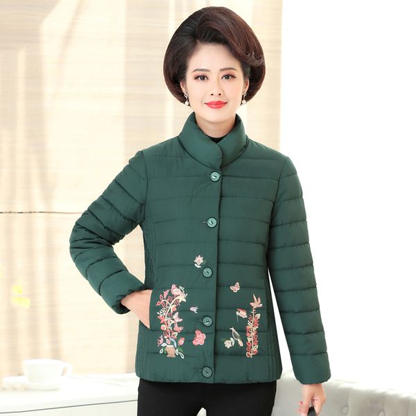 winter floral embroidery jacket women thicker warm parkas stand collor coat korean cotton-padded clothes button, Black
winter floral embroidery jacket women thicker warm parkas stand collor coat korean cotton-padded clothes button, Black