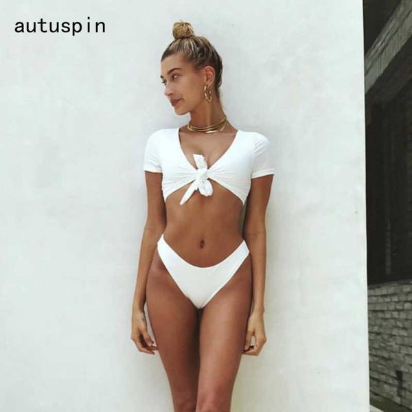 autuspin brazilian women's swimsuits short sleeve bikinis sets elegant new casual bathing suits women swimwear two pieces bikini
autuspin brazilian women's swimsuits short sleeve bikinis sets elegant new casual bathing suits women swimwear two pieces bikini