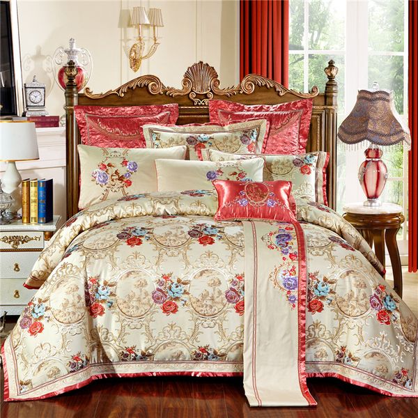 european royal wedding silk satin cotton jacquard bedding set king duvet cover bed sheet bed linen pillowcases
european royal wedding silk satin cotton jacquard bedding set king duvet cover bed sheet bed linen pillowcases