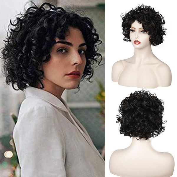 womens shoulder length wigs pear flower curly wig hair sets lady masquerade cosplay prop daily work fluffy natural hair, Black
womens shoulder length wigs pear flower curly wig hair sets lady masquerade cosplay prop daily work fluffy natural hair, Black