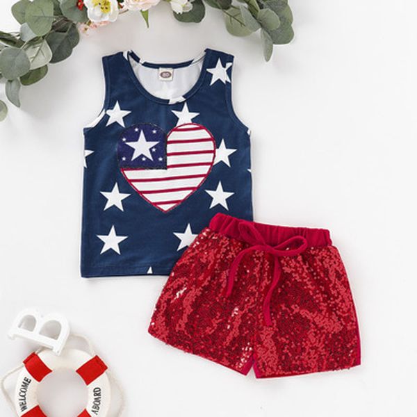 baby girl vest suit american flag independence national day usa 4th july star stripe love sequined tether shorts two piece set, White
baby girl vest suit american flag independence national day usa 4th july star stripe love sequined tether shorts two piece set, White