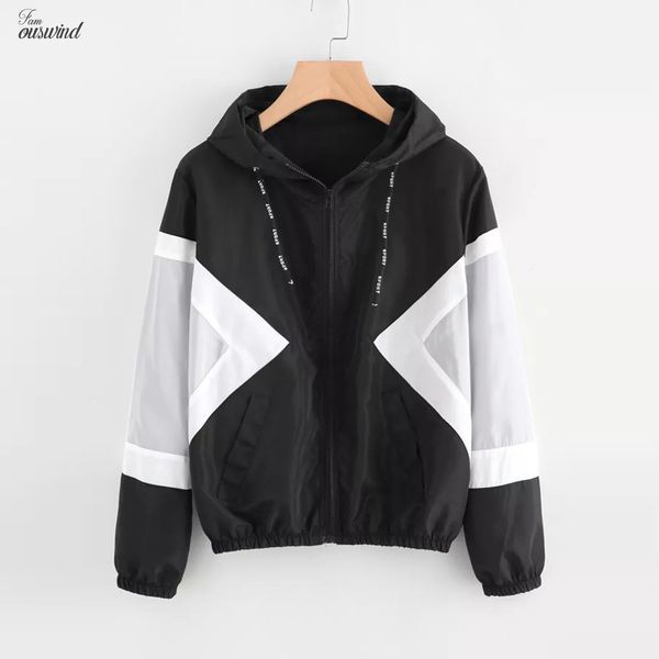 women patchwork windbreaker jacket long sleeve autumn standard skinsuits hooded zipper pockets coat drop shipping good quality, Black;brown
women patchwork windbreaker jacket long sleeve autumn standard skinsuits hooded zipper pockets coat drop shipping good quality, Black;brown