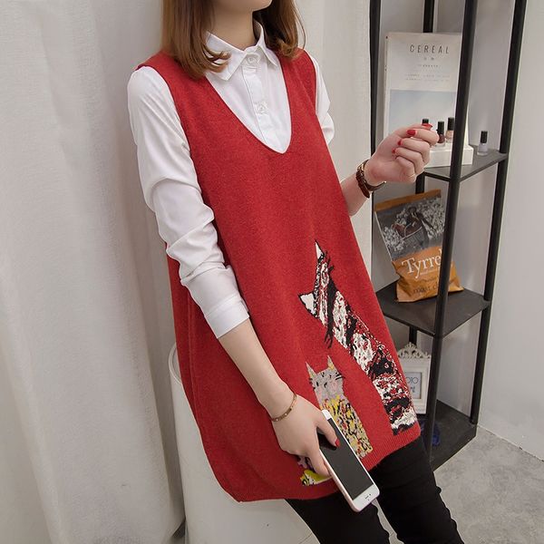 and long korean version v-collar, loose sleeveless knitted waistcoat, autumn suit, new style, 2019 shoulder-mounted, Black;white
and long korean version v-collar, loose sleeveless knitted waistcoat, autumn suit, new style, 2019 shoulder-mounted, Black;white