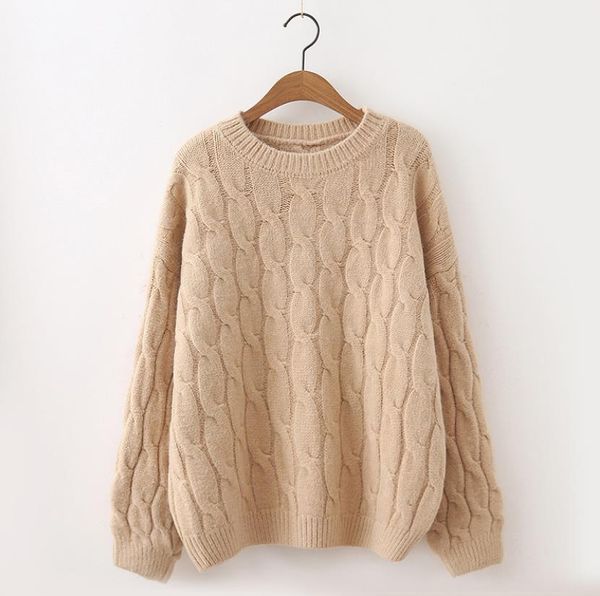 baharcelin women girl winter sweater knitted pullovers casual loose sweater twisted warm thick jumper, White;black
baharcelin women girl winter sweater knitted pullovers casual loose sweater twisted warm thick jumper, White;black