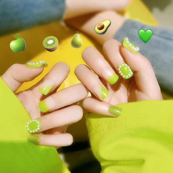 new fluorescent green nail patch avocado fruit color fashion white birthday party essential women and girls, Red;gold
new fluorescent green nail patch avocado fruit color fashion white birthday party essential women and girls, Red;gold
