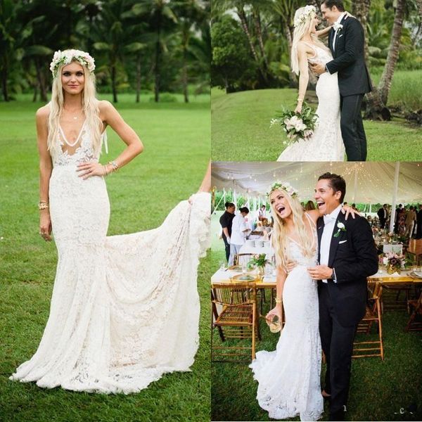 illusion deep v neck mermaid bohemian wedding dresses 2019 country style court train backless bridal gowns, White
illusion deep v neck mermaid bohemian wedding dresses 2019 country style court train backless bridal gowns, White