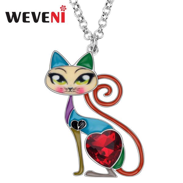 weveni enamel alloy zircon fashion cat kitten necklace pendant choker chain animal jewelry for women girl pet lovers gift bijoux, Silver
weveni enamel alloy zircon fashion cat kitten necklace pendant choker chain animal jewelry for women girl pet lovers gift bijoux, Silver