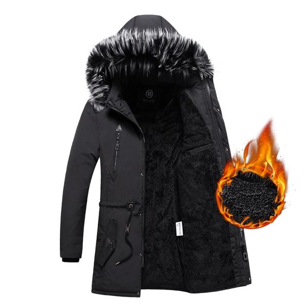 men thick parka coat men's winter warm hooded fur collar parkas male multi pocket parkas coat jaqueta masculina bomber, Black
men thick parka coat men's winter warm hooded fur collar parkas male multi pocket parkas coat jaqueta masculina bomber, Black