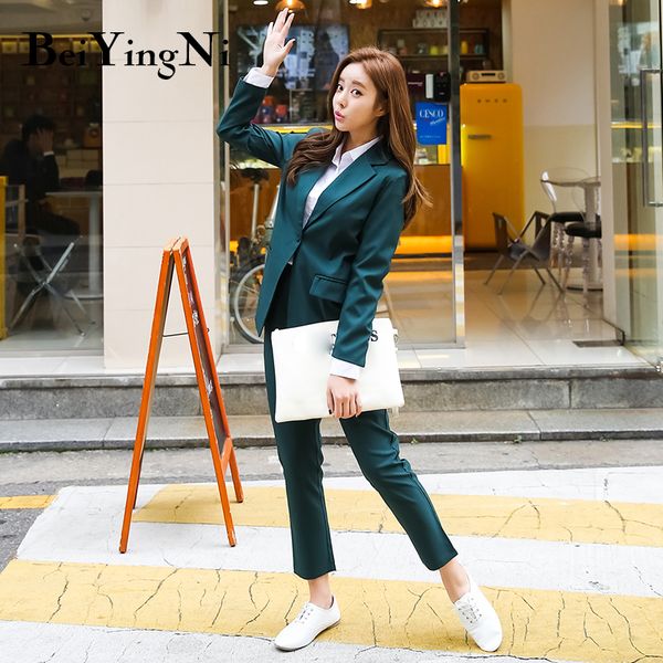 beiyingni women pant suit fashion blazer suits long sleeve jacket & pant office ladies work wear women suits female sets, White;black
beiyingni women pant suit fashion blazer suits long sleeve jacket & pant office ladies work wear women suits female sets, White;black