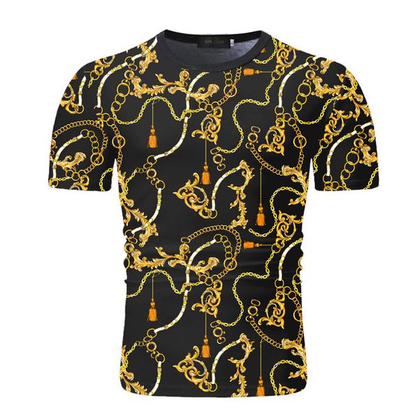 3d chain print mens designer tshirts fashion summer short sleeve panelled mens tees casual males clothing, White;black
3d chain print mens designer tshirts fashion summer short sleeve panelled mens tees casual males clothing, White;black