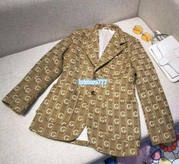women's luxury design vintage textured wool jacket coat blazer with letter the quality girls runway casual outwear shirt suit, Black;brown
women's luxury design vintage textured wool jacket coat blazer with letter the quality girls runway casual outwear shirt suit, Black;brown