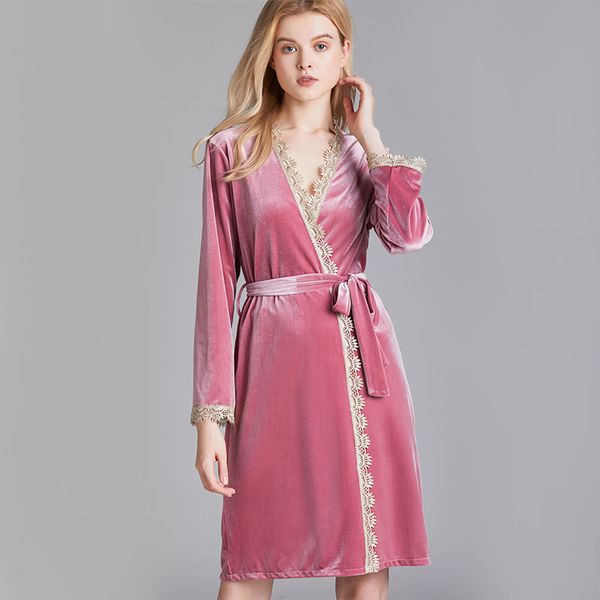 bride wedding robe lace trim sleepwear velvet female bathrobe kimono gown loose lounge nightgown soft lingerie home clothes, Black;red
bride wedding robe lace trim sleepwear velvet female bathrobe kimono gown loose lounge nightgown soft lingerie home clothes, Black;red