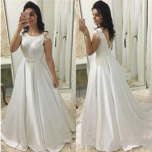 open back short sleeve prom dresses 2019 long elegant white a line formal party evening dress with belt vestidos de gala, White;black
open back short sleeve prom dresses 2019 long elegant white a line formal party evening dress with belt vestidos de gala, White;black