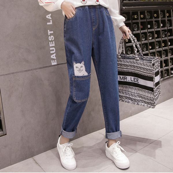 jeans harem pants female 2018 japanese autumn new female cat embroidery harajuku casual cross pants big size trousers 5xl, Blue
jeans harem pants female 2018 japanese autumn new female cat embroidery harajuku casual cross pants big size trousers 5xl, Blue
