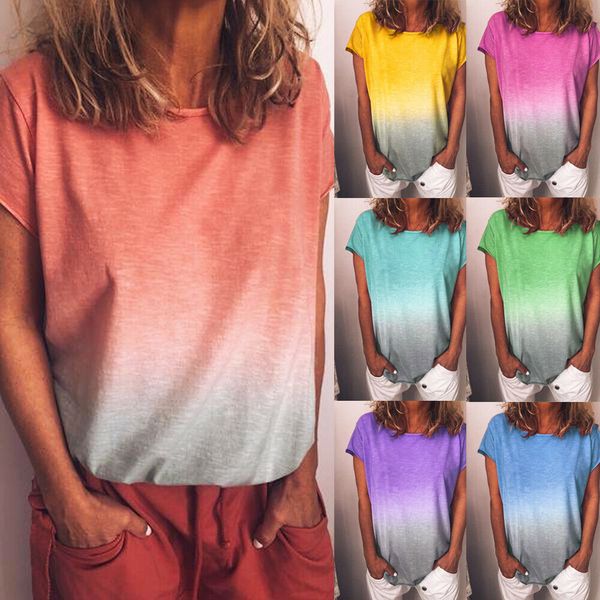 plus size 4xl women casual loose rainbow gradient rainbow crew neck short sleeve summer tee shirt ladies t-shirt, White
plus size 4xl women casual loose rainbow gradient rainbow crew neck short sleeve summer tee shirt ladies t-shirt, White