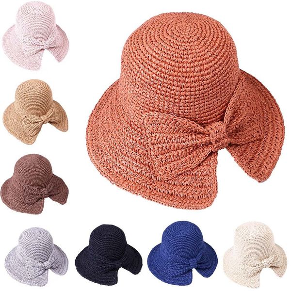 spring and summer women's handmade sun hat fisherman hat female folding split with bow fisherman straw fashion casual, Blue;gray 
spring and summer women's handmade sun hat fisherman hat female folding split with bow fisherman straw fashion casual, Blue;gray