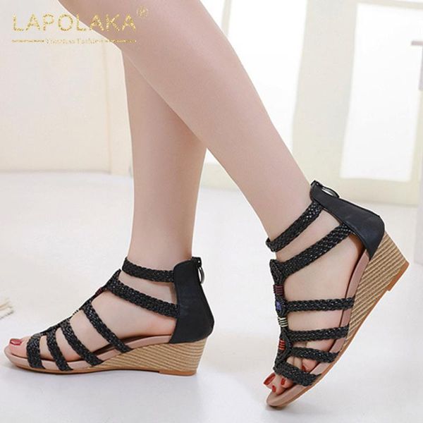 lapolaka new fashion 2020 dropship gladiator sandals women shoes woman zip up wedge high heels summer shoes woman sandals, Black
lapolaka new fashion 2020 dropship gladiator sandals women shoes woman zip up wedge high heels summer shoes woman sandals, Black