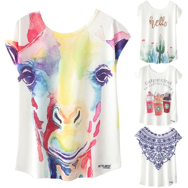 women's fashion geometric animal print o-neck printing casual wild short sleeve loose roupas femininas#10, White
women's fashion geometric animal print o-neck printing casual wild short sleeve loose roupas femininas#10, White