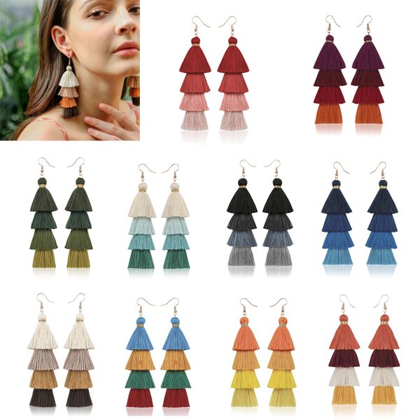 bohemia fashion multilayer long tassel charm pendant earrings dangle handmade fringe eardrop female beach ear stud statement jewelry gifts, Silver
bohemia fashion multilayer long tassel charm pendant earrings dangle handmade fringe eardrop female beach ear stud statement jewelry gifts, Silver
