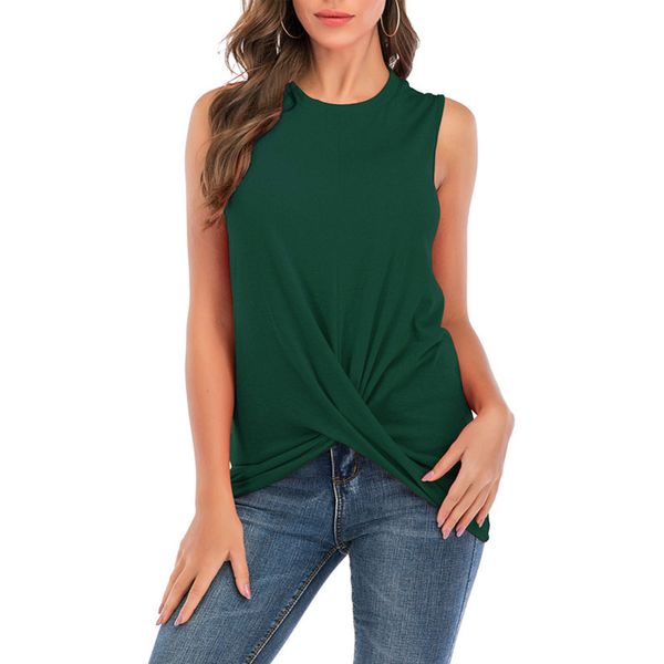 women sleeveless tshirt solid spring summer blue o neck knotted office ladies casual loose pullover tee shirts, White
women sleeveless tshirt solid spring summer blue o neck knotted office ladies casual loose pullover tee shirts, White
