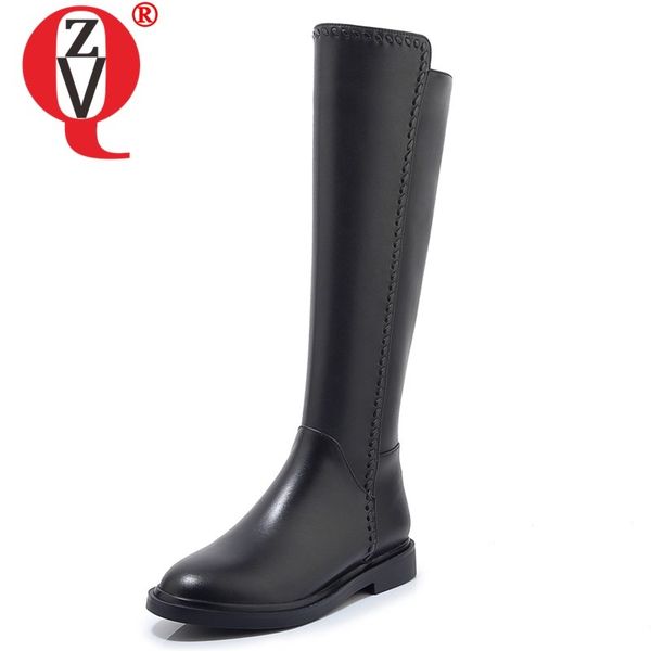 zvq 2019 winter new genuine leather knee high boots outside concise casual low heels round toe zip women shoes drop shipping, Black
zvq 2019 winter new genuine leather knee high boots outside concise casual low heels round toe zip women shoes drop shipping, Black