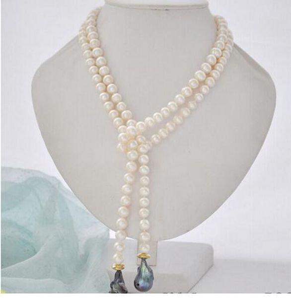 22mm black keshi baroque white round freshwater pearl necklace 45inch (z6785) 6, Silver
22mm black keshi baroque white round freshwater pearl necklace 45inch (z6785) 6, Silver