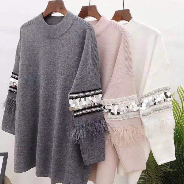 vintage black grey pink round neck long sleeve fringed tassels sequin warm thermal pullovers sweaters knitted jersey jumper, White;black
vintage black grey pink round neck long sleeve fringed tassels sequin warm thermal pullovers sweaters knitted jersey jumper, White;black