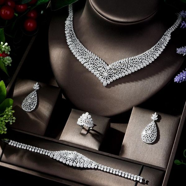 hibride cz african bridal jewelry sets 4pcs necklace earrings ring and bracelet set fashion women wedding accessories n-767, Silver
hibride cz african bridal jewelry sets 4pcs necklace earrings ring and bracelet set fashion women wedding accessories n-767, Silver