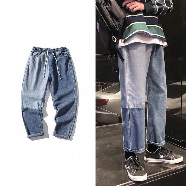 2020 spring and autumn new korean youth fashion stitching jeans fashion casual loose straight pants black / blue -xl
2020 spring and autumn new korean youth fashion stitching jeans fashion casual loose straight pants black / blue -xl