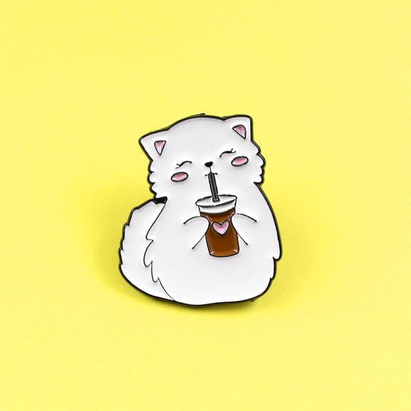new white sweet smiley cat drinking kitten enamel cartoon brooch cute animal cat-shaped drink cup creative badge kids, Gray
new white sweet smiley cat drinking kitten enamel cartoon brooch cute animal cat-shaped drink cup creative badge kids, Gray