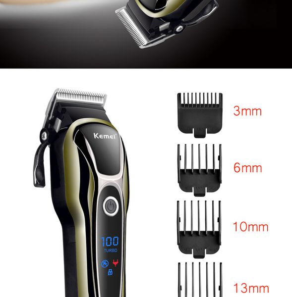 kemei 100-240v electric rechargeable hair trimmer men's professional electric hair barbermaskine screen km-1990 zpgue 
kemei 100-240v electric rechargeable hair trimmer men's professional electric hair barbermaskine screen km-1990 zpgue