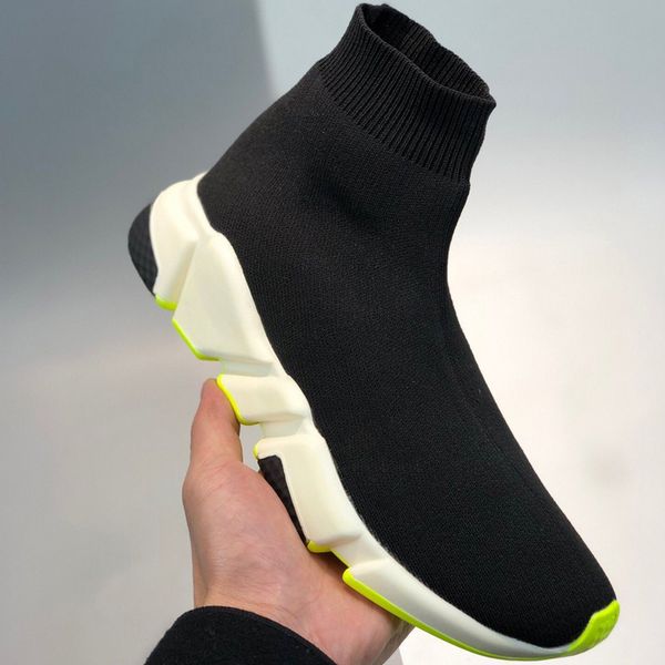 spring and autumn 2020 men's and women's casual shoes oreo black socks print elastic high-shoes fashion trend