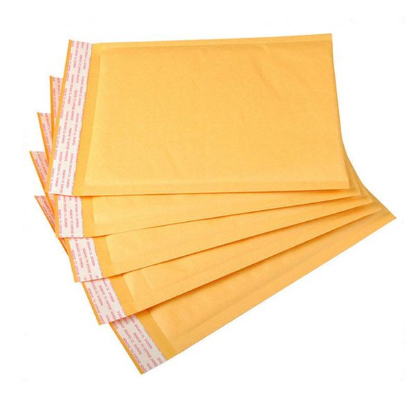 30pcs 15*20cm Yellow Kraft Paper Foam Fill Envelope Poly Mailer Kraft Paper Bubble Packaging Envelope Mail Bag Thick Bag