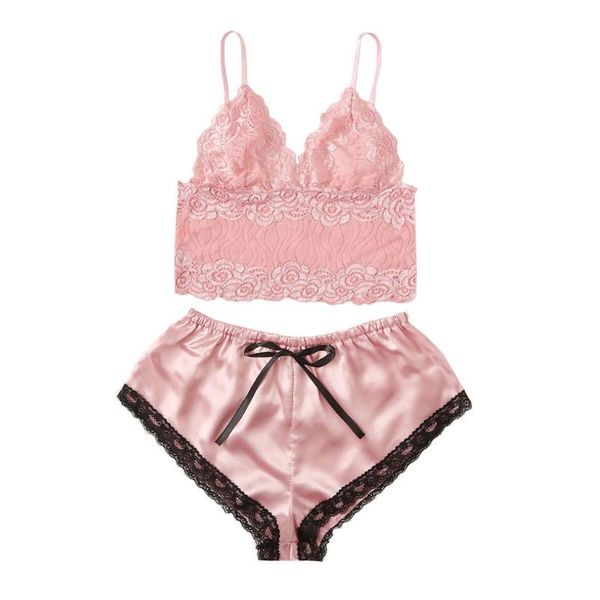 women satin lace silk camisole shorts set sleepwear pajamas lingerie underwear woman in pajamas seduction pijama #gm, Black;red
women satin lace silk camisole shorts set sleepwear pajamas lingerie underwear woman in pajamas seduction pijama #gm, Black;red