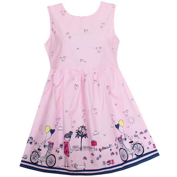 shybobbi summer girls dress pink bicycle girl print cotton dresses party pageant princess baby kids clothing size 2-10, Red;yellow
shybobbi summer girls dress pink bicycle girl print cotton dresses party pageant princess baby kids clothing size 2-10, Red;yellow