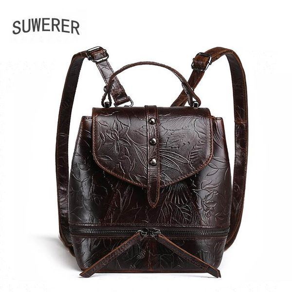 suwerer bags for women 2019 new women genuine leather bag fashion embossing bag backpack brown
suwerer bags for women 2019 new women genuine leather bag fashion embossing bag backpack brown